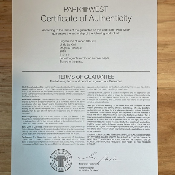 Linda Le Kinff Print 2015 “Magali au Bouquet” - Picture 3 of 5